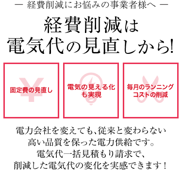 経費削減は電気代見直しから